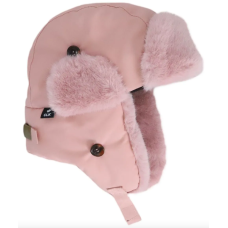 Calikids - Chapeau aviateur en nylon avec fausse fourrure - Rose
